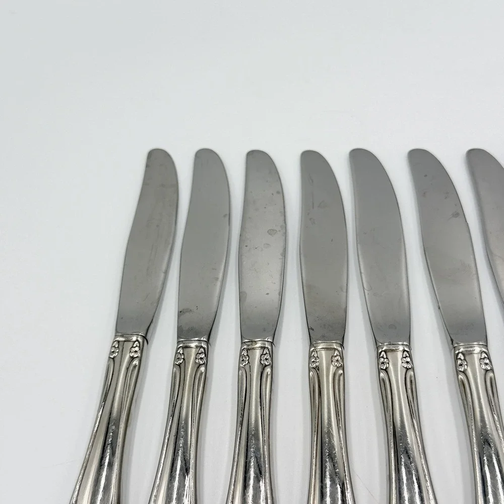 Oneidacraft Deluxe Chateau Dinner Knives Set of 9 Stainless Steel Flatware 8.5